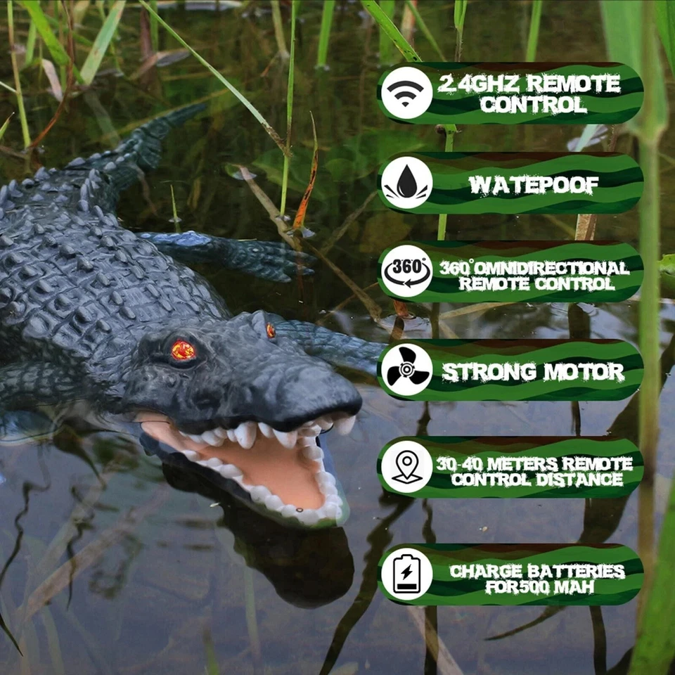 RC Speed Boat Water Toys 2.4G Electric Remote Control Crocodile Bath Swimming UK - Image 2 of 4