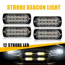 4pcs Led Strobe Lights Safety Flashing Warning Light Hazard Beacon Fit Car Truck