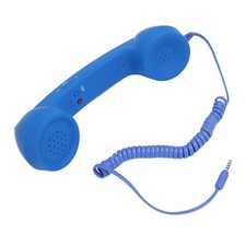 Blue Cell Phone Handset 3.5mm Plug Retro Radiation Proof Wired Telephone Han Fit