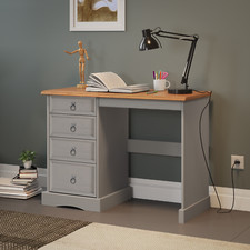 Corona Bedroom Furniture  Grey Wax Bedside Chest Drawers Wardrobe Dressing Table