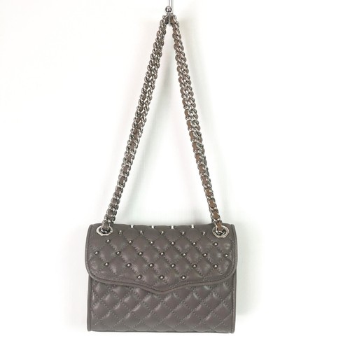 Rebecca Minkoff Mini Affair Shoulder Bag Crossbody Quited Studded Chain Strap - Picture 15 of 17