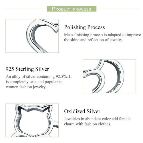 Neue Katze Ohrringe weiblich s925 Sterling Silber hohlen weiblichen Ohrringe - Bild 8 von 11