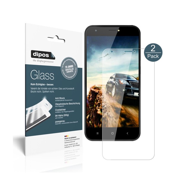 2X Schutzfolie FüR Ulefone S7 Pro - Anti-Shock 9H Folie Dipos Glass Displayfolie-image