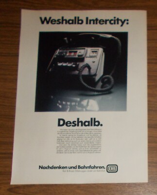 Seltene Werbung DEUTSCHE BAHN InterCity Zugtelefon Zugsekretariat 1977