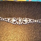 VINTAGE, DIAMOND, CRYSTAL BAGUETTE, RHINESTONE BRACELET. 1950'S. WEISS? Wedding?