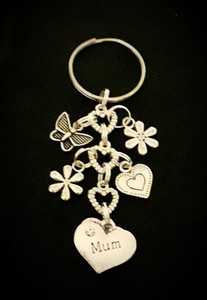 MOTHER /& DAUGHTER Hearts Keyrings Bag Charm IN LOVELY GIFT BOXES Mothers Day MUM