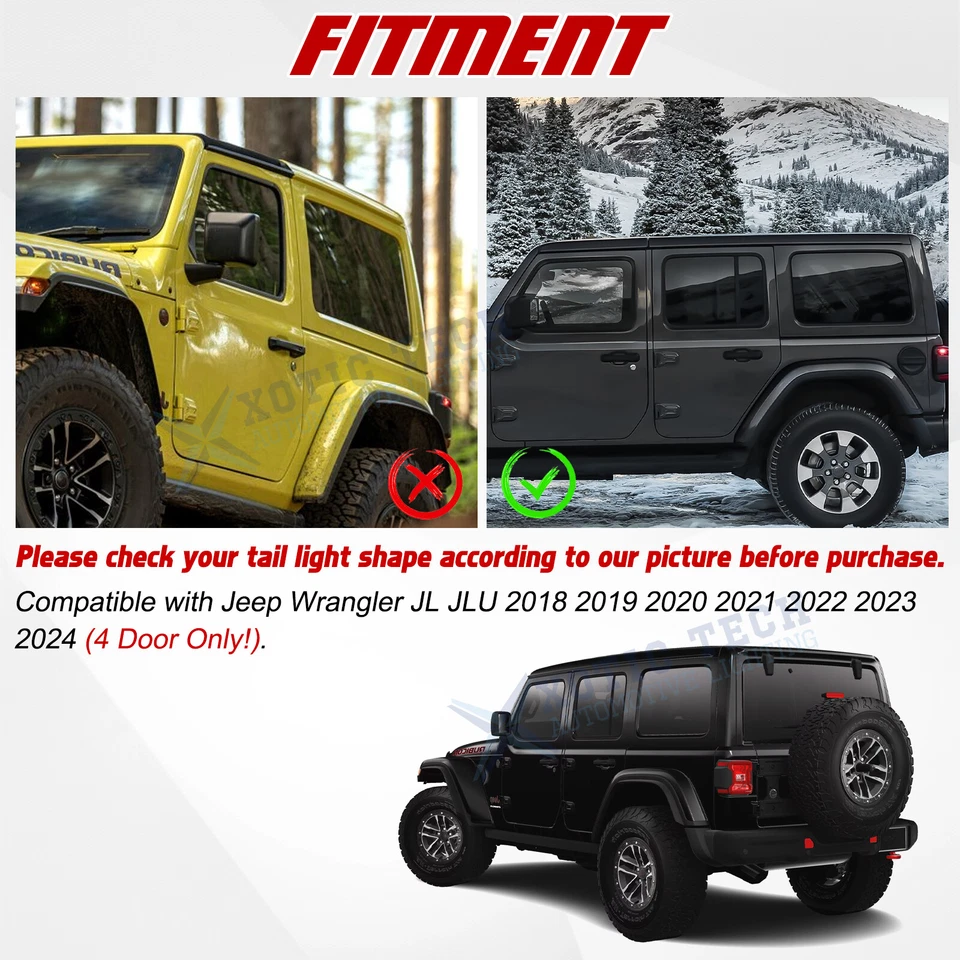 Calcomanía blanca de bandera americana para ventana trasera lateral para Jeep Wrangler JL JLU 2018+ 4 puertas Foto 3 de 4