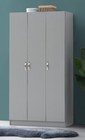 3 Door Wardrobe Clothes Storage Cupboard Closet Hanging Rail Shelves Light Grey