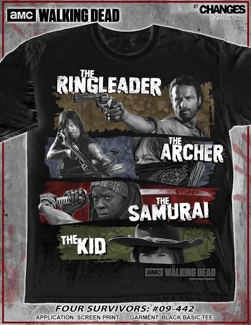 AUTHENTIC THE WALKING DEAD FOUR SURVIVORS DARYL ARCHER RICK AMC T SHIRT  S-3XL