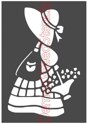 7''x10'' Plastic Stencil - Farm Girl (MC709) (You Pick The Color)