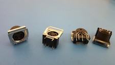 DIN 5 PC Mount Female Connector, MIDI Right Angle DIN 5 pin, 4 Pcs