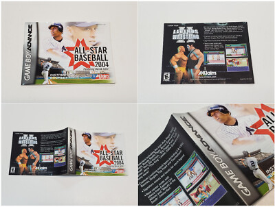 All-Star Baseball 2004 Authentic GBA Game Boy Advance Box & Manual