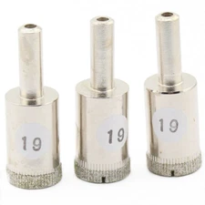 3Pcs Diamond Core Drill Bits 19mm Hole Saw Coated Masonry Tools Drilling Cutter
