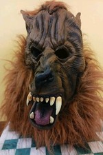 Werewolf Halloween Mask Latex / Faux Fur Costume Mask XL Size Target