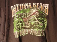 Hot Leathers Mens Daytona Beach Bike Week 2020 Long Sleeve Shirt Size 2XL RARE