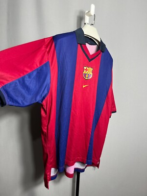 Barcelona Nike Vintage Rare 2000 2001 2002 Home Football Shirt