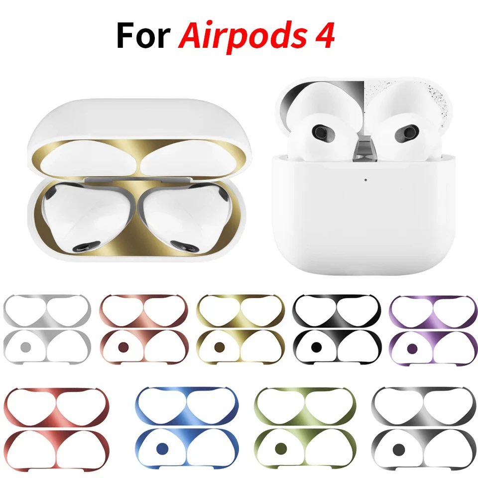 2X 0.04mm Metal Dustproof Anti-Scratch Sticker for AirPods 4 Headphone Case Film - Image 2 of 4