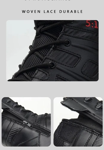 Hombres Botas Militares de Cuero Zapatos de Combate de Parte Superior Alta Aire Libre Montaña Nieve Tenis - Imagen 9 de 36