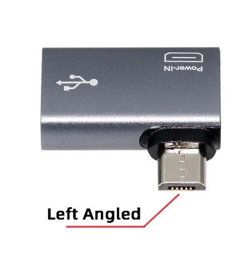 Micro 5Pin to USB A 2.0 + Micro OTG Adapter | Left Angled Male to Dual Female - Image 3 of 4