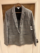 Old Navy NWT Women s Soft Brushed Houndstooth Blazer Blk Wht Sz Lg