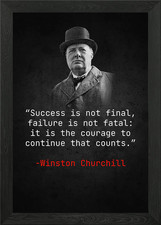 Winston Churchill Framed Wall Art Poster Canvas Print Picture
