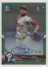 2018 Bowman Chrome Prospect Green Refractor 76/99 Enyel de los Santos Auto 0a17