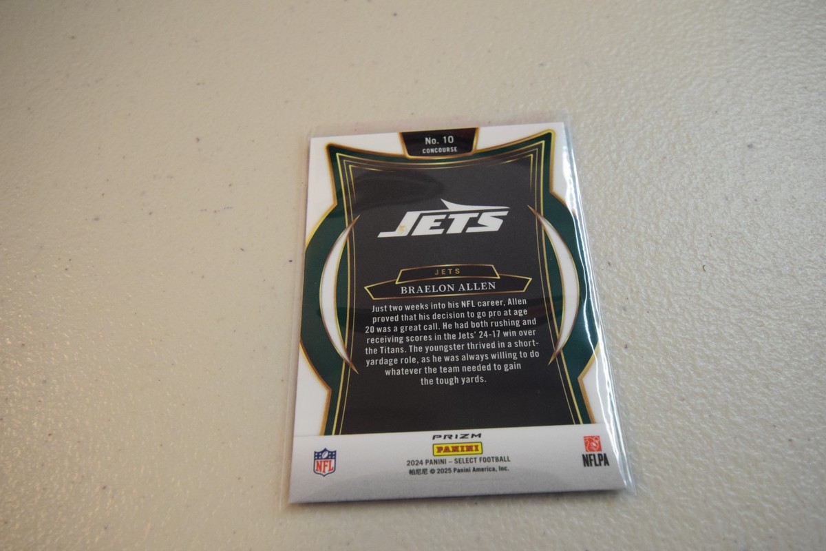 2024 Select Braelon Allen RC Zebra Prizm Rookie #10 Jets | eBay