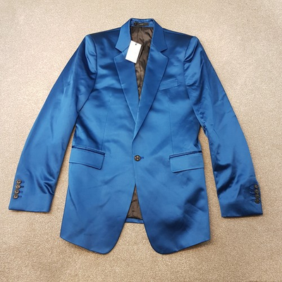 #ad #ad Paul Smith Mens Jacket 38L Electric Blue Tuxedo Smoking Blazer Cigar Shimmer GBP 179.99