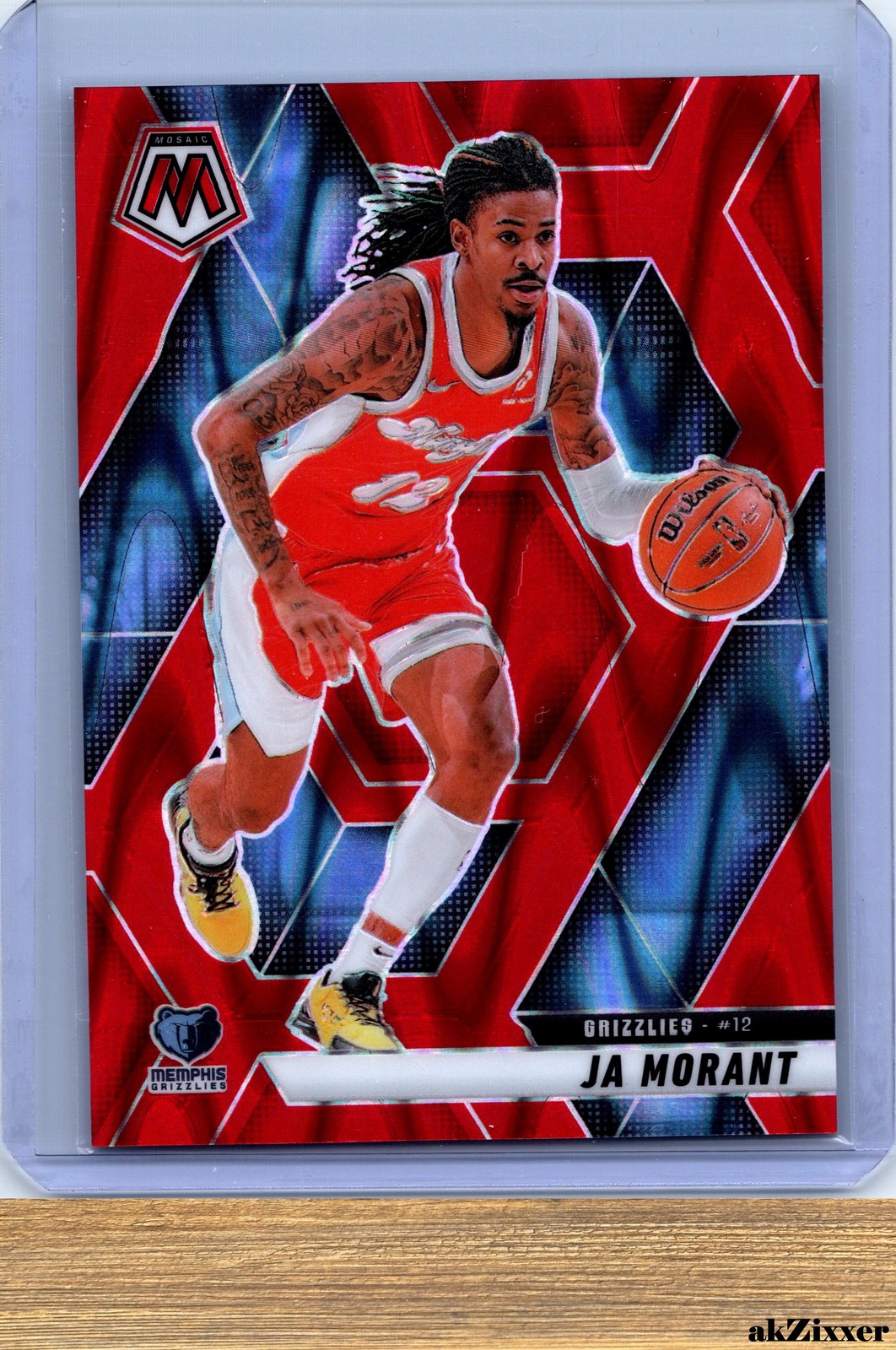 2024-25 Panini Mosaic #195 - Red Seismic Mosaic #/299 - Ja Morant