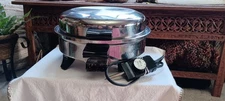 Society Regal Ware vintage MCM stainless electric cooking skillet pot 12"