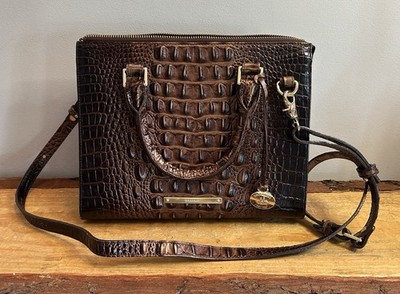 BRAHMIN Cami Satchel, Pecan Melbourne, Genuine Leather. Pre-Owned
