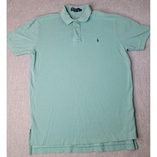 Polo Ralph Lauren Polo Shirt Mens L Mint Green Short Sleeve Pique Pony Logo VTG