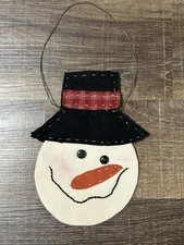 Country Primitive Hanging Snowman Christmas Decor Rustic Farmhouse Folk Art