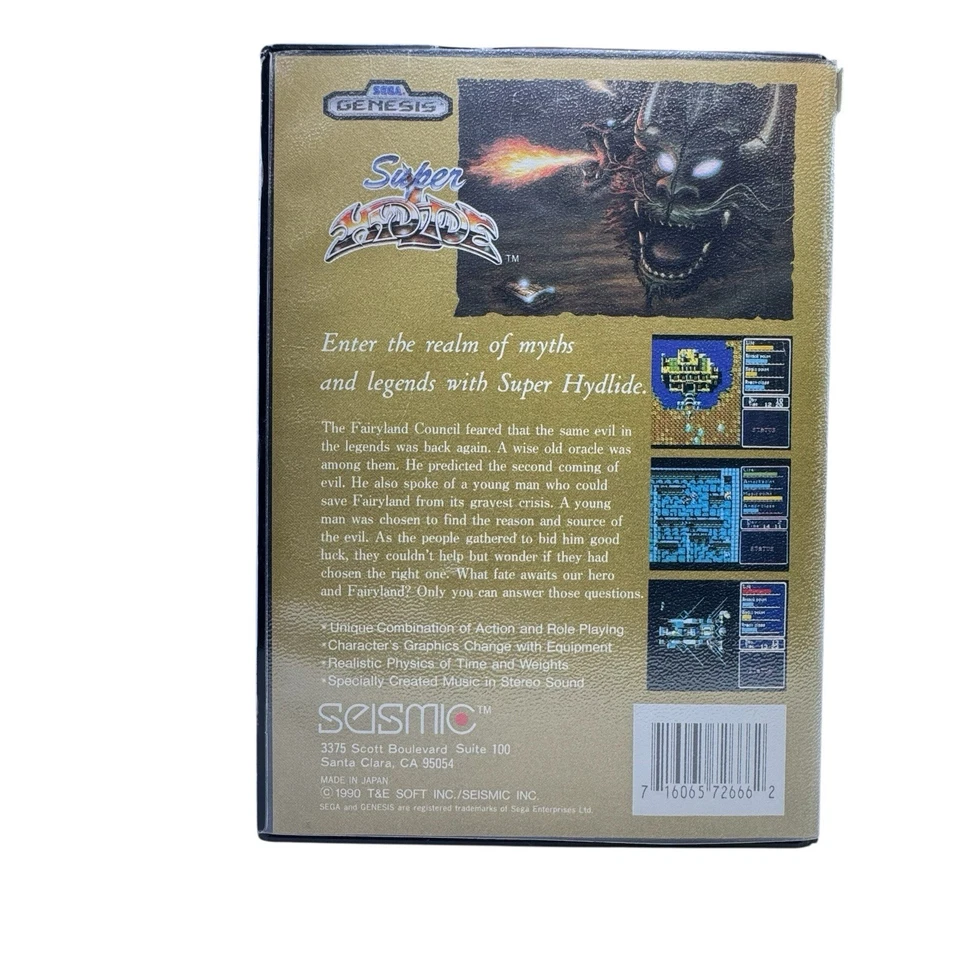 Super Hydlide (Sega Genesis, 1990) No Manual- UNTESTED - Image 3 of 4