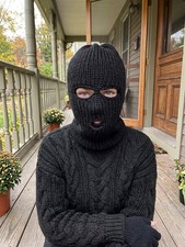 Balaclava Ski Mask Black Premium Acrylic 3 Hole Winter Hat