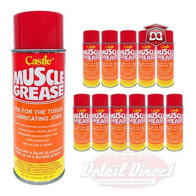 CASTLE Muscle Grease,  Sprays Like a Liquid Sets Up as a Red Grease (Case of 12)