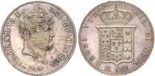 NAPLES. FERDINAND II OF BORBONE (1830-1859). 1857 Silver 120 Grain Plate,