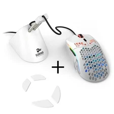 Glorious PC Gaming Race Model O White Glossy + Bungee White + G-Skatez GABU-251