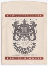 Ernst M&uuml;hlensiepen ERM&Uuml;ZI alte Zigarrent&uuml;te OVP Zigarre T&uuml;te Papier Hamburg DD