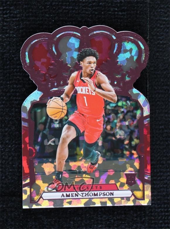 2023-24 Panini Crown Royale Pink Crystal /75 Amen Thompson #65 Rookie RC