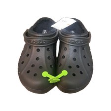 Crocs Baya Lined Clog Women's Size 8 Men's 6 Black Shoe w/ strap NEW NWT