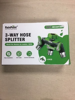 RAINPOINT 3 Way Hose Splitter, 100% Metal Heavy Duty Garden Hose Splitter