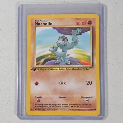 Pokemon TCG Machollo (Machop)   1st Edition   German Base Set   52/102   LP