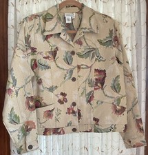Coldwater Creek Jacket Womens size M Multi Color Floral Print NWOT
