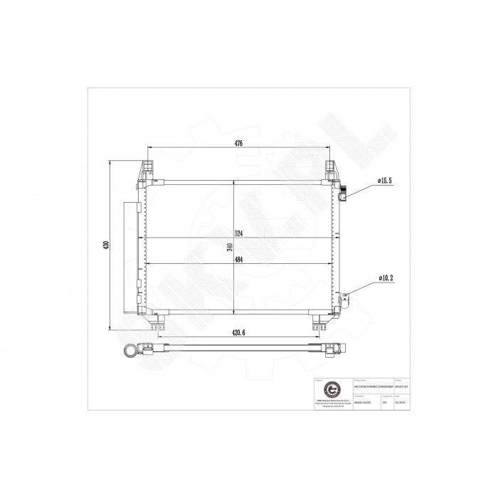 Condenseur de clim pour Toyota Yaris 884600D200 radiateur climatisation