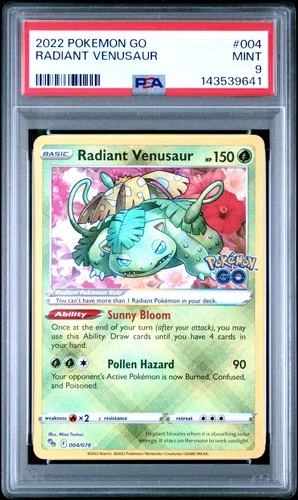 2022 POKEMON GO #004 RADIANT VENUSAUR PSA 9