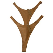SKIMS Wet Jersey Dipped Thongs Lot of 2 Ochre XS