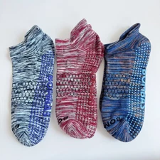 BOMBAS Women's Performance Gripper Honeycomb Ankle Socks size Large Medium