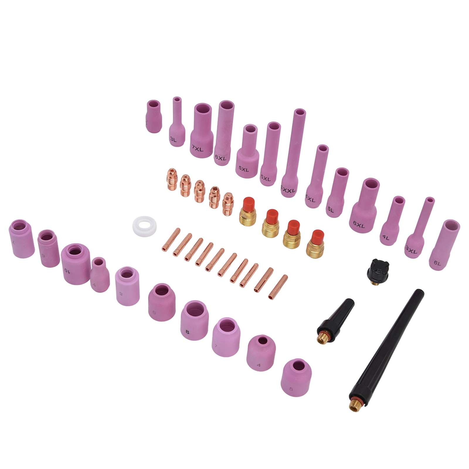 46Pcs TIG Gas Lens Kit Collet Body Assorted Size For WP9/20/25 TIG Welding Torch