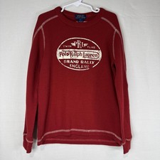 Polo Ralph Lauren Red Waffle Long Sleeve T Size 7 Youth